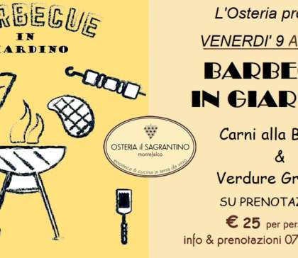 Maxi Barbecue in Giardino – 9 Agosto 2019